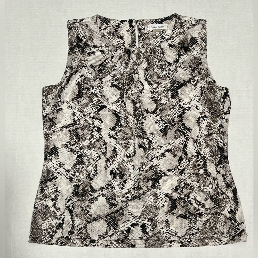 Calvin Klein - Sleeveless Snakeskin Print Top Sz. Lg.